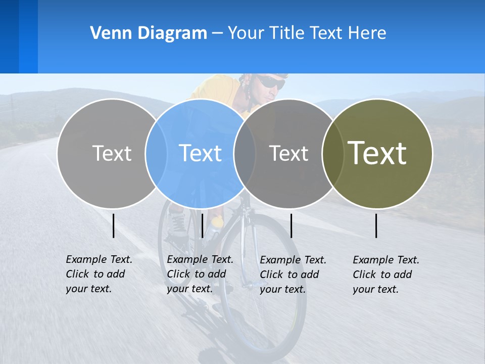 A Man Riding A Bike Down A Road PowerPoint Template