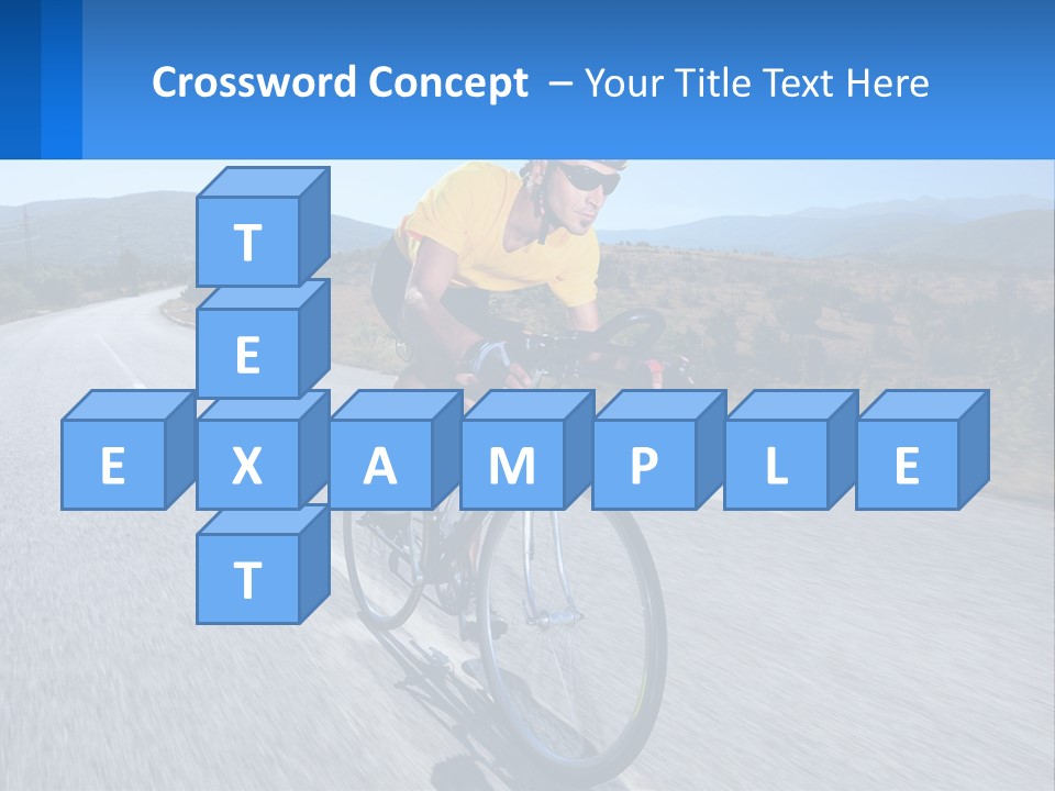 A Man Riding A Bike Down A Road PowerPoint Template