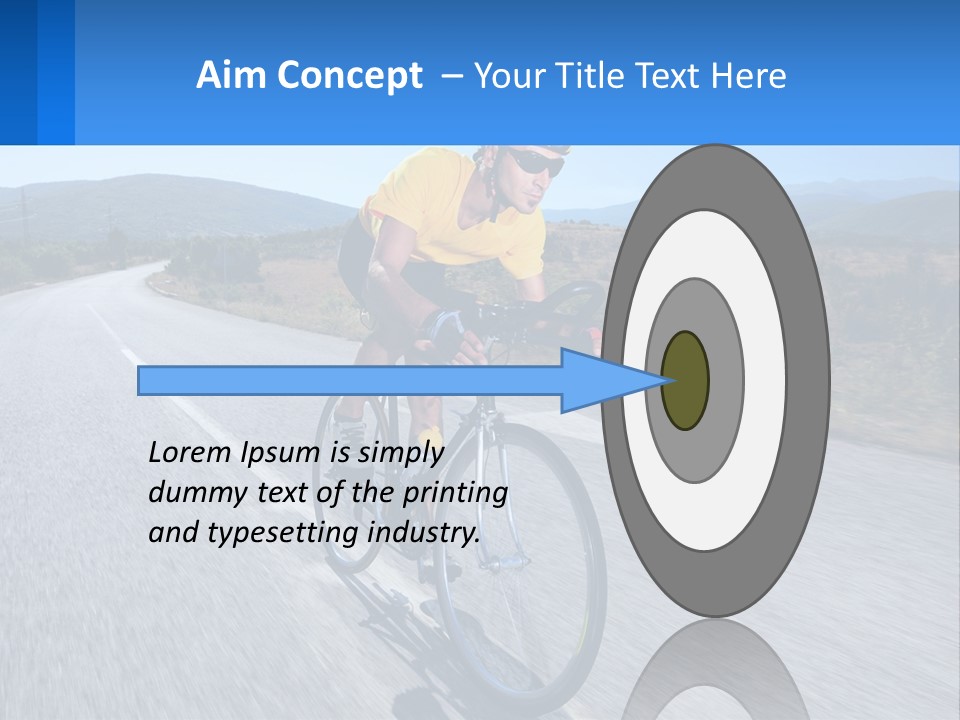 A Man Riding A Bike Down A Road PowerPoint Template