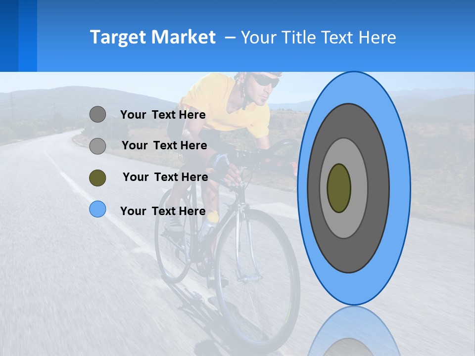 A Man Riding A Bike Down A Road PowerPoint Template