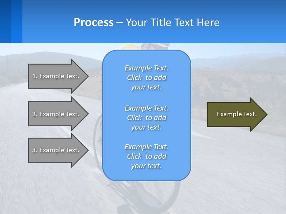 A Man Riding A Bike Down A Road PowerPoint Template