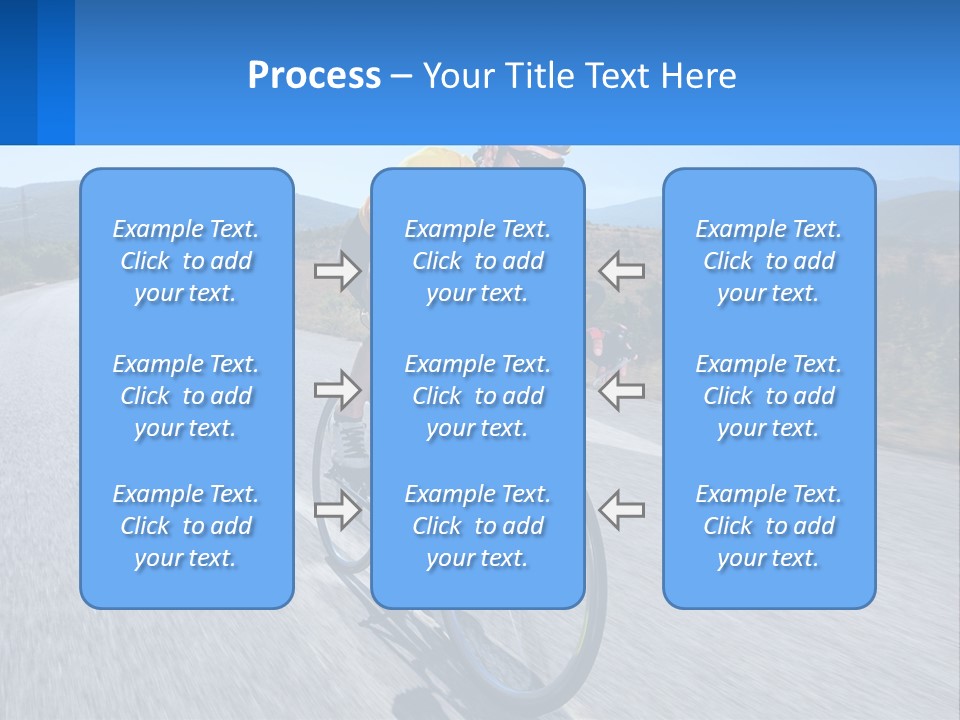 A Man Riding A Bike Down A Road PowerPoint Template