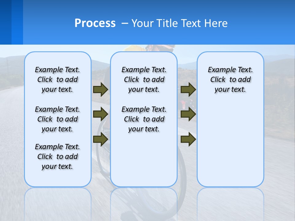 A Man Riding A Bike Down A Road PowerPoint Template