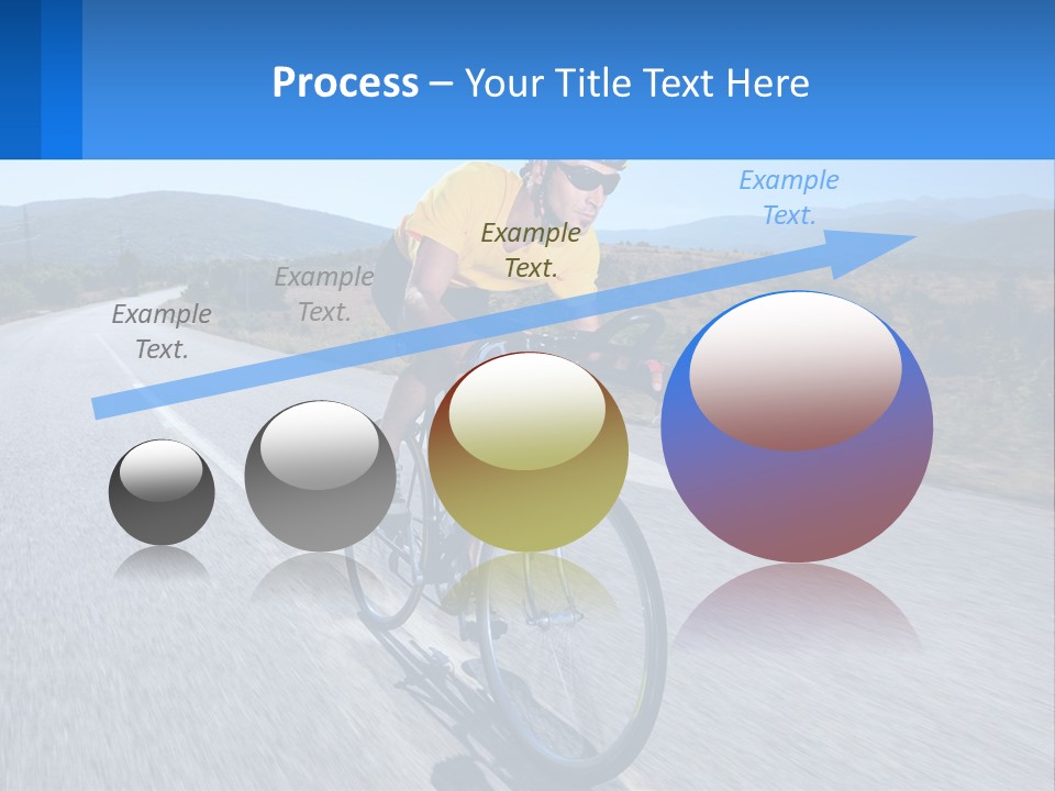 A Man Riding A Bike Down A Road PowerPoint Template