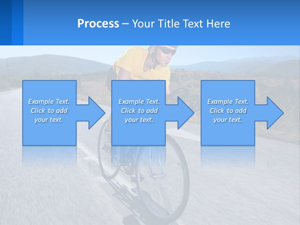 A Man Riding A Bike Down A Road PowerPoint Template