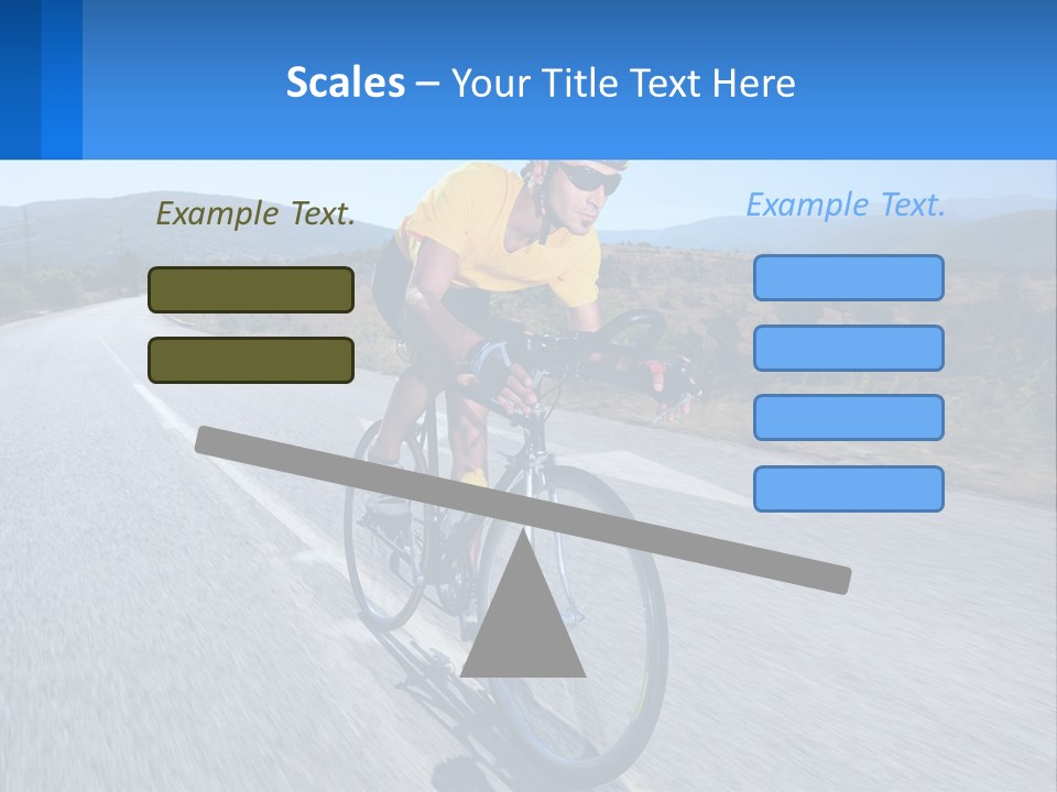 A Man Riding A Bike Down A Road PowerPoint Template