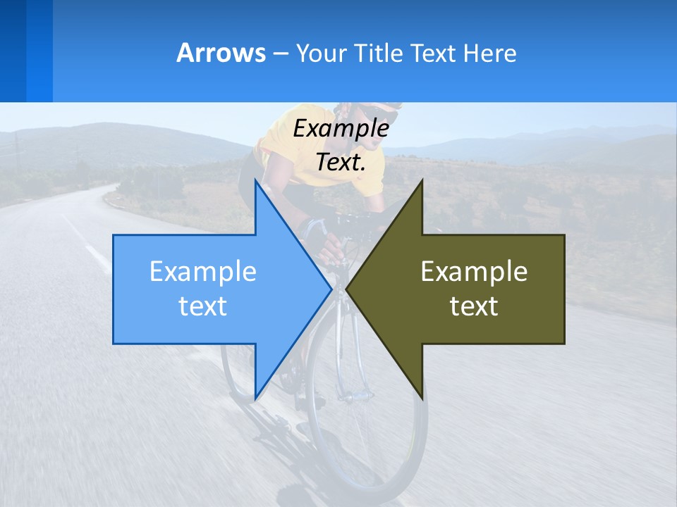 A Man Riding A Bike Down A Road PowerPoint Template