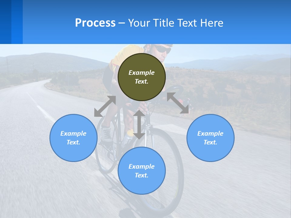 A Man Riding A Bike Down A Road PowerPoint Template