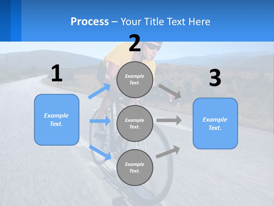 A Man Riding A Bike Down A Road PowerPoint Template