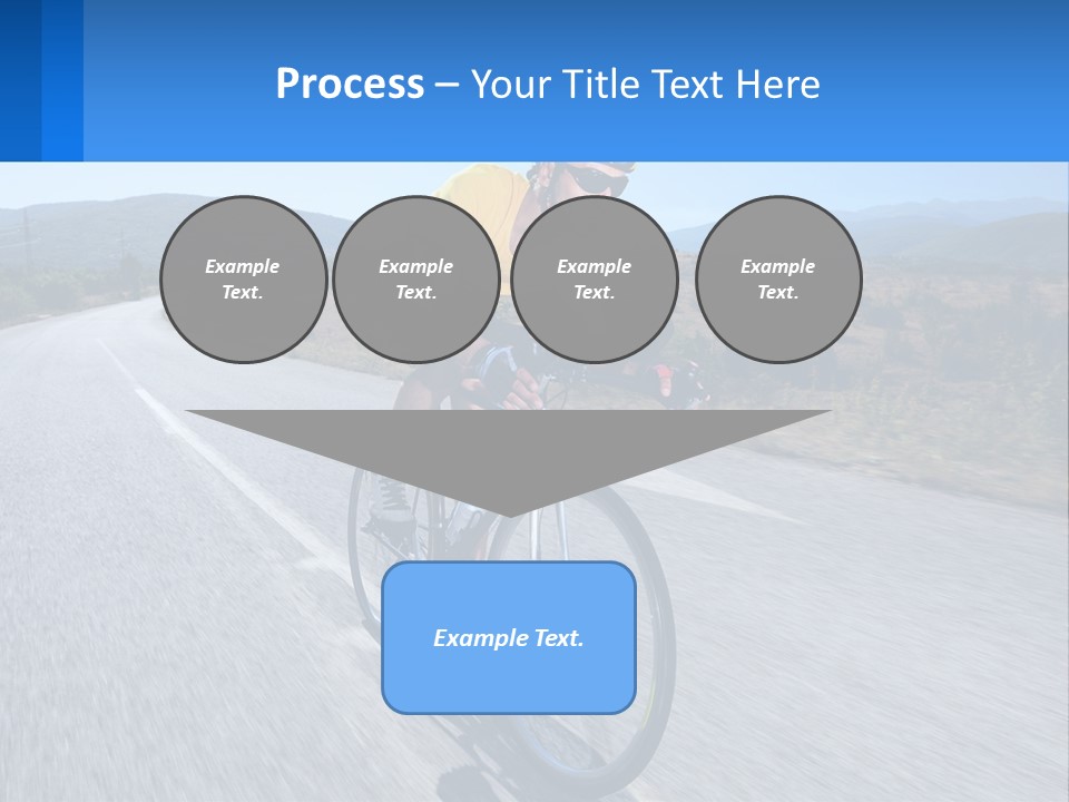 A Man Riding A Bike Down A Road PowerPoint Template