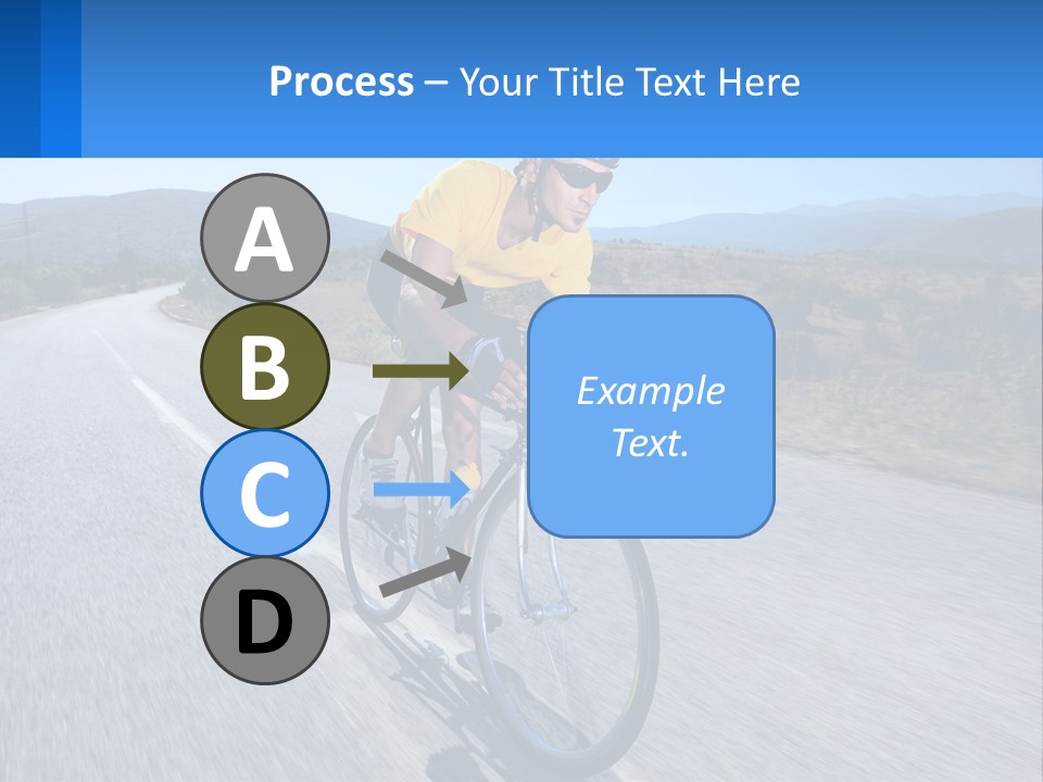 A Man Riding A Bike Down A Road PowerPoint Template