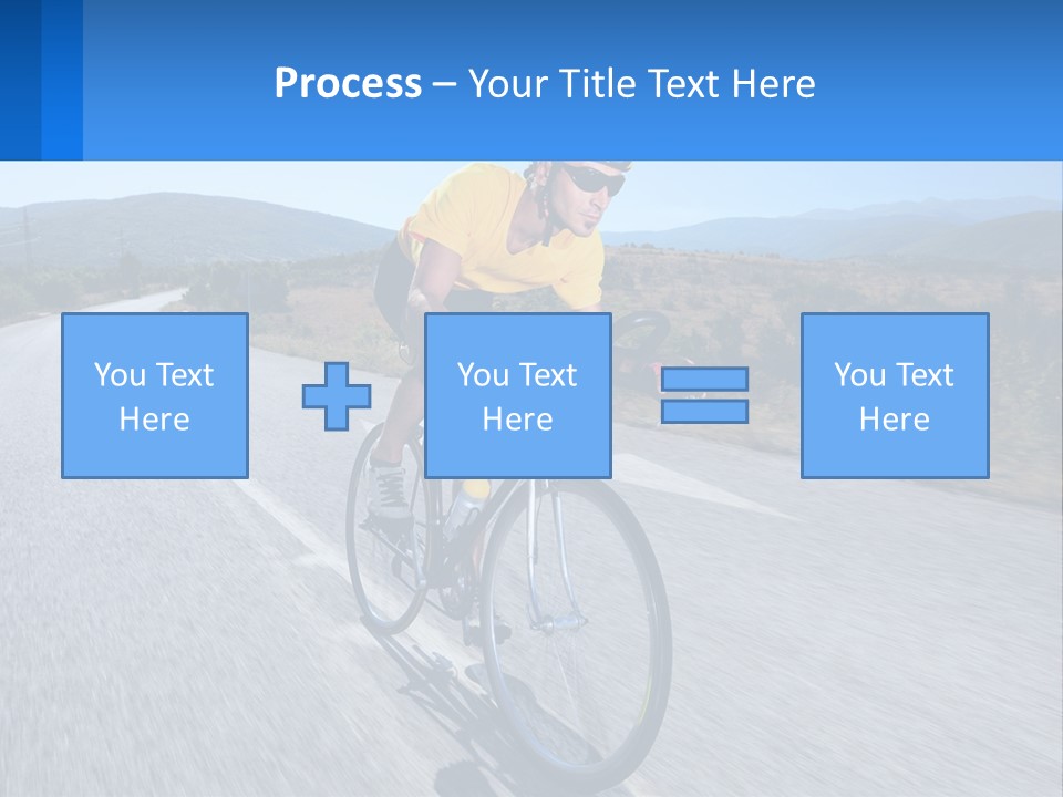 A Man Riding A Bike Down A Road PowerPoint Template