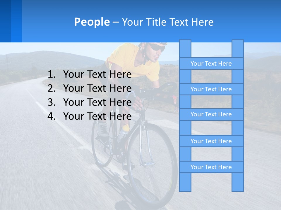 A Man Riding A Bike Down A Road PowerPoint Template