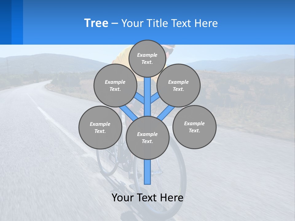 A Man Riding A Bike Down A Road PowerPoint Template