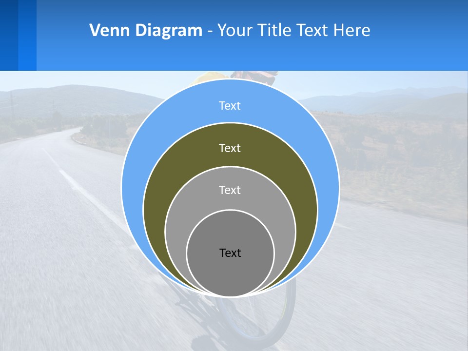 A Man Riding A Bike Down A Road PowerPoint Template