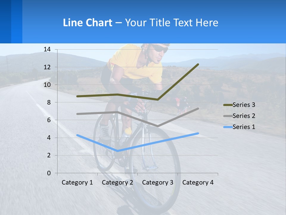 A Man Riding A Bike Down A Road PowerPoint Template