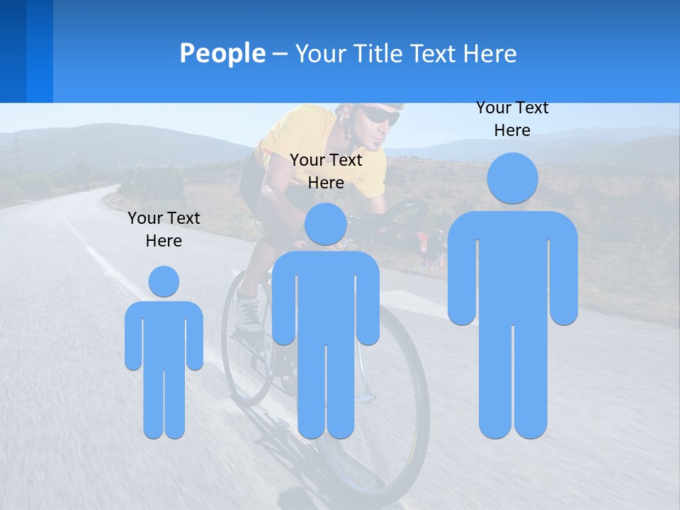 A Man Riding A Bike Down A Road PowerPoint Template