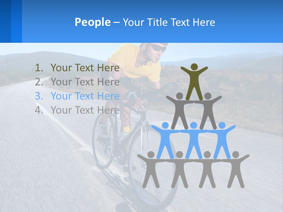 A Man Riding A Bike Down A Road PowerPoint Template