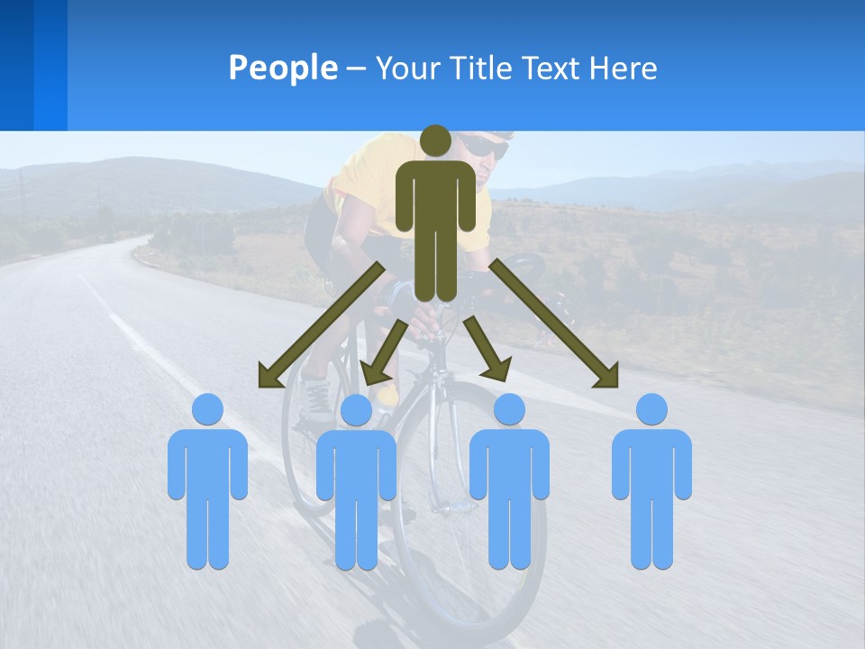 A Man Riding A Bike Down A Road PowerPoint Template