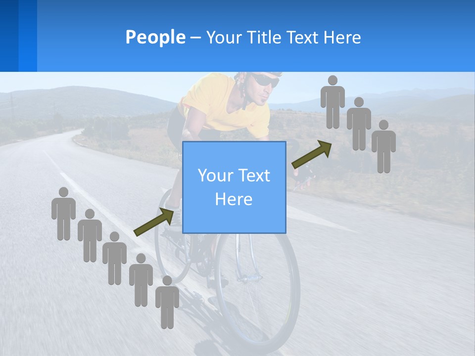 A Man Riding A Bike Down A Road PowerPoint Template