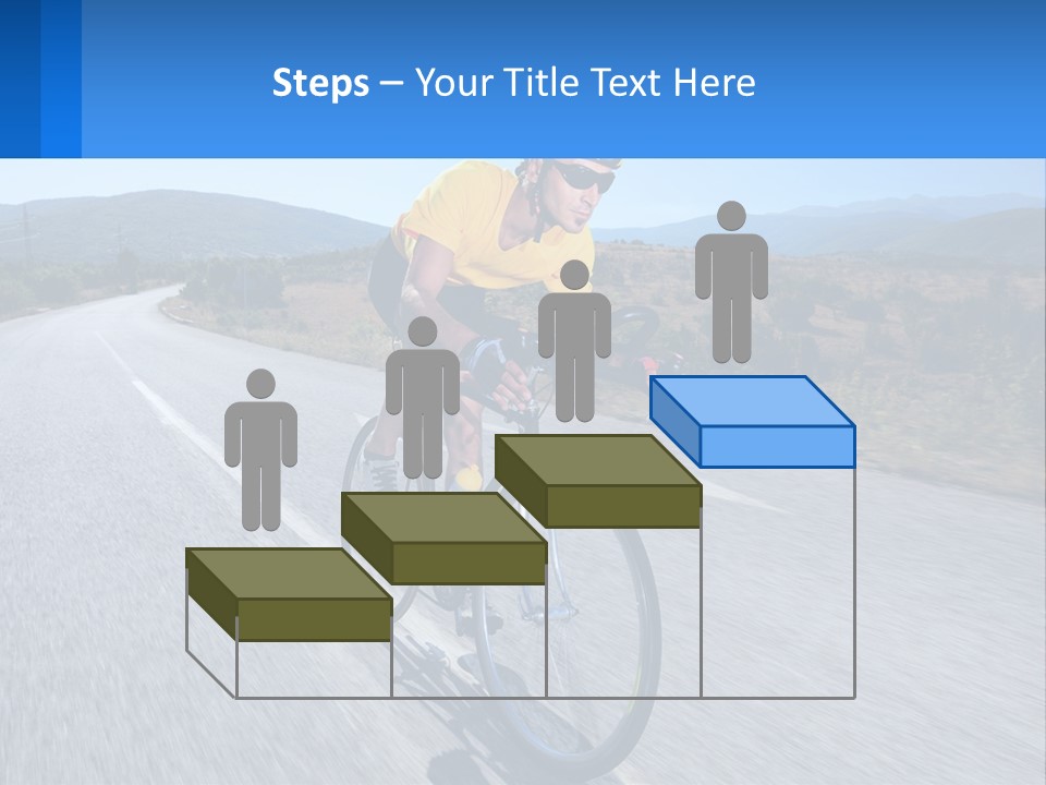 A Man Riding A Bike Down A Road PowerPoint Template