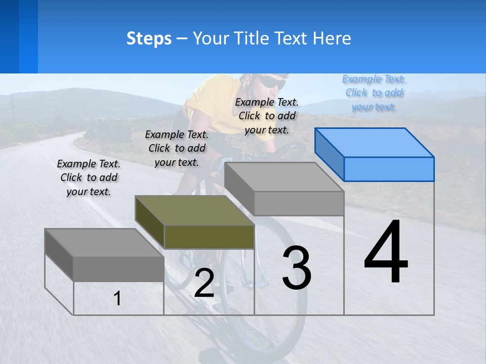 A Man Riding A Bike Down A Road PowerPoint Template