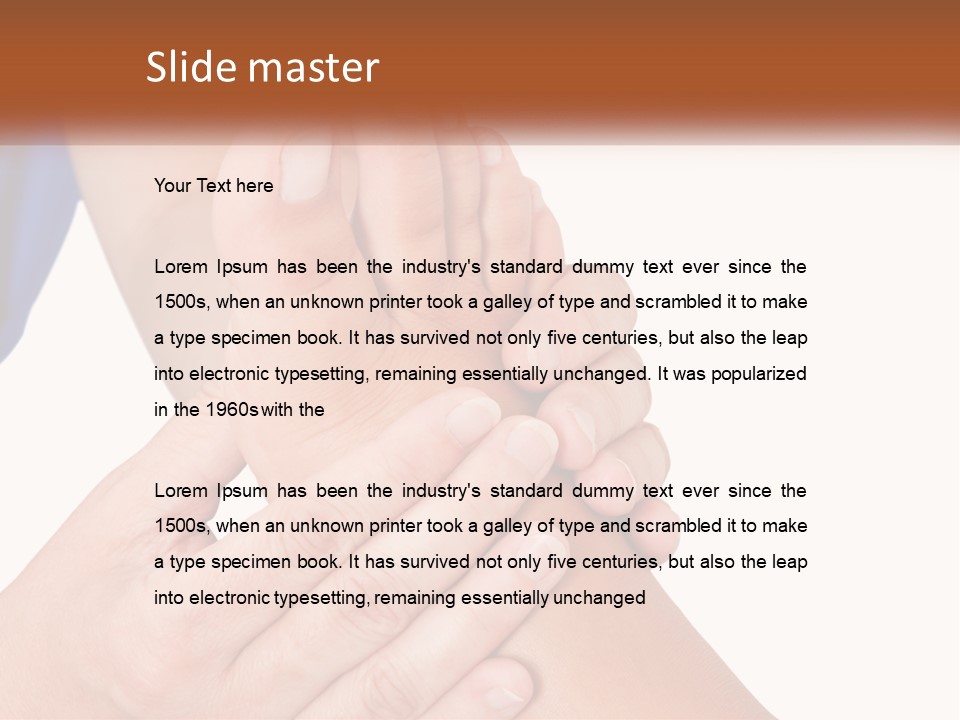 A Person Holding Another Person's Foot With Both Hands PowerPoint Template