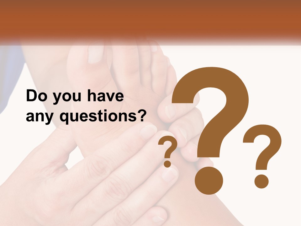 A Person Holding Another Person's Foot With Both Hands PowerPoint Template