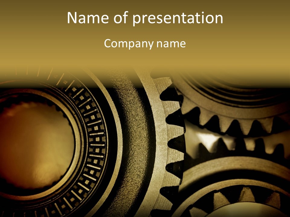 A Powerpoint Presentation With Gears On It PowerPoint Template