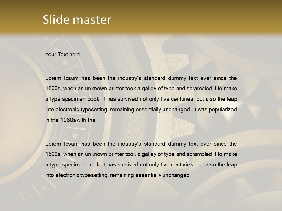 A Powerpoint Presentation With Gears On It PowerPoint Template