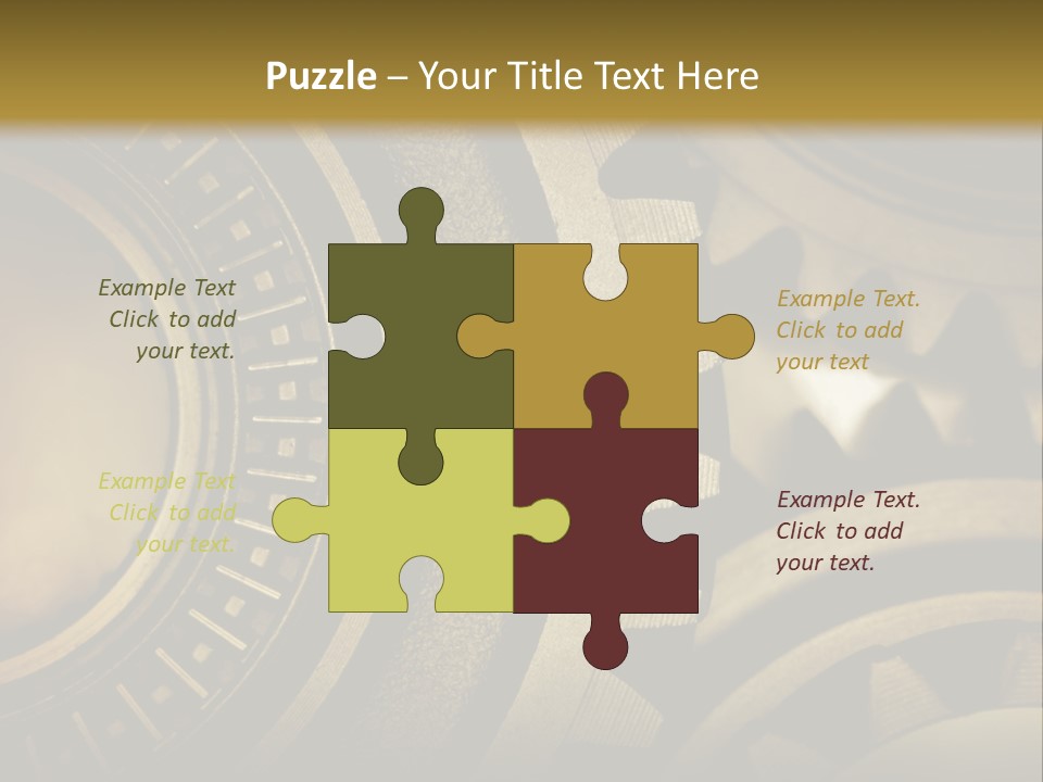 A Powerpoint Presentation With Gears On It PowerPoint Template