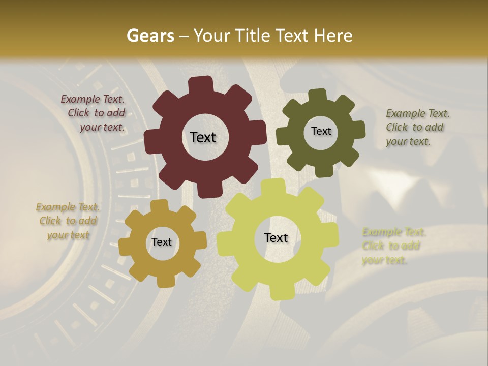 A Powerpoint Presentation With Gears On It PowerPoint Template