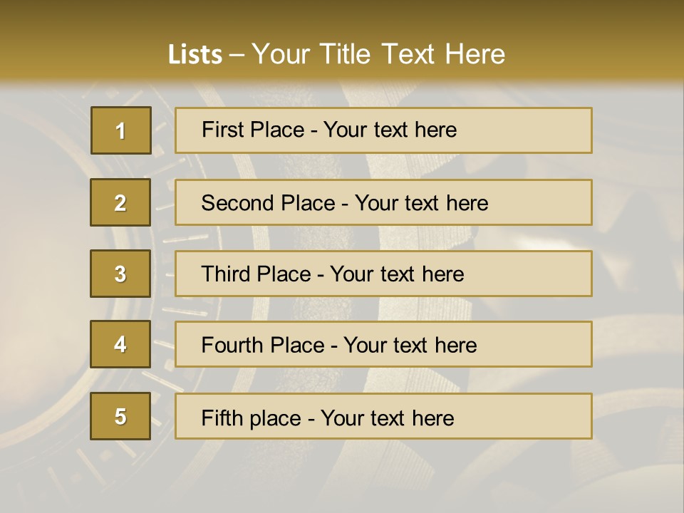 A Powerpoint Presentation With Gears On It PowerPoint Template