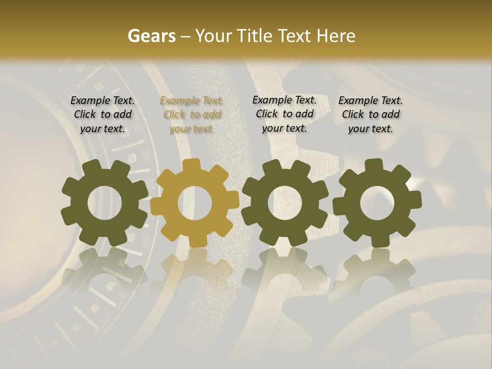 A Powerpoint Presentation With Gears On It PowerPoint Template