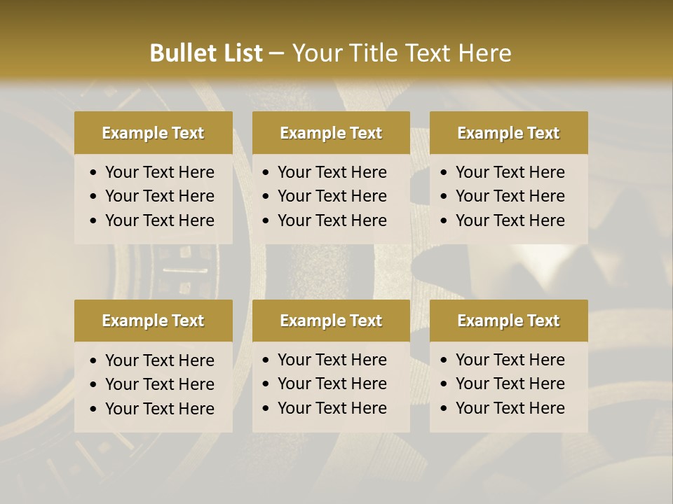 A Powerpoint Presentation With Gears On It PowerPoint Template
