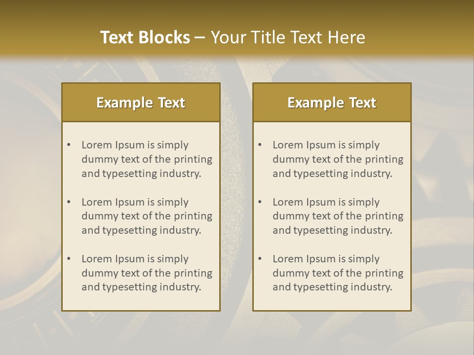 A Powerpoint Presentation With Gears On It PowerPoint Template