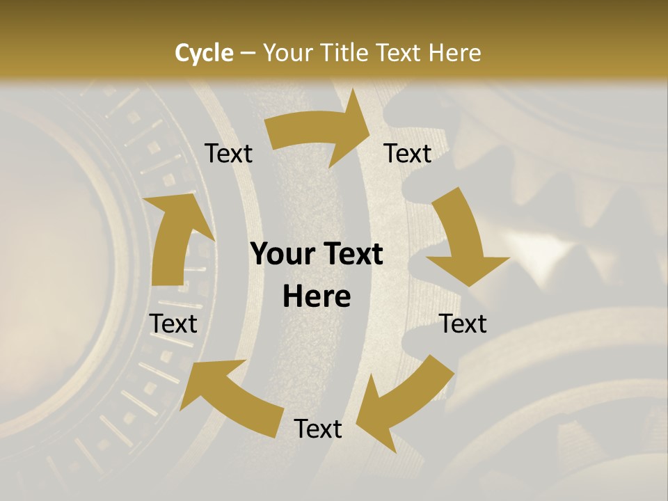 A Powerpoint Presentation With Gears On It PowerPoint Template