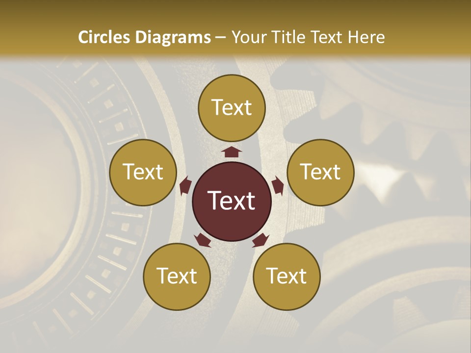 A Powerpoint Presentation With Gears On It PowerPoint Template