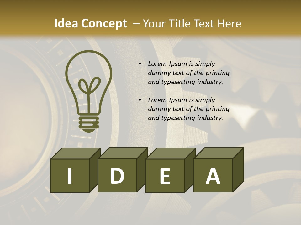 A Powerpoint Presentation With Gears On It PowerPoint Template