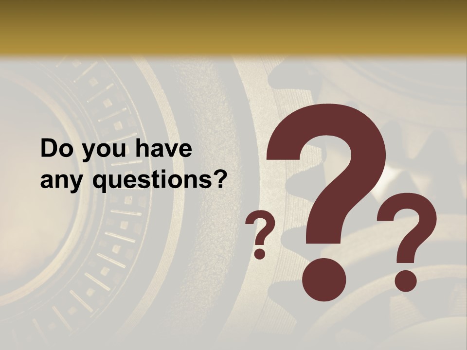 A Powerpoint Presentation With Gears On It PowerPoint Template