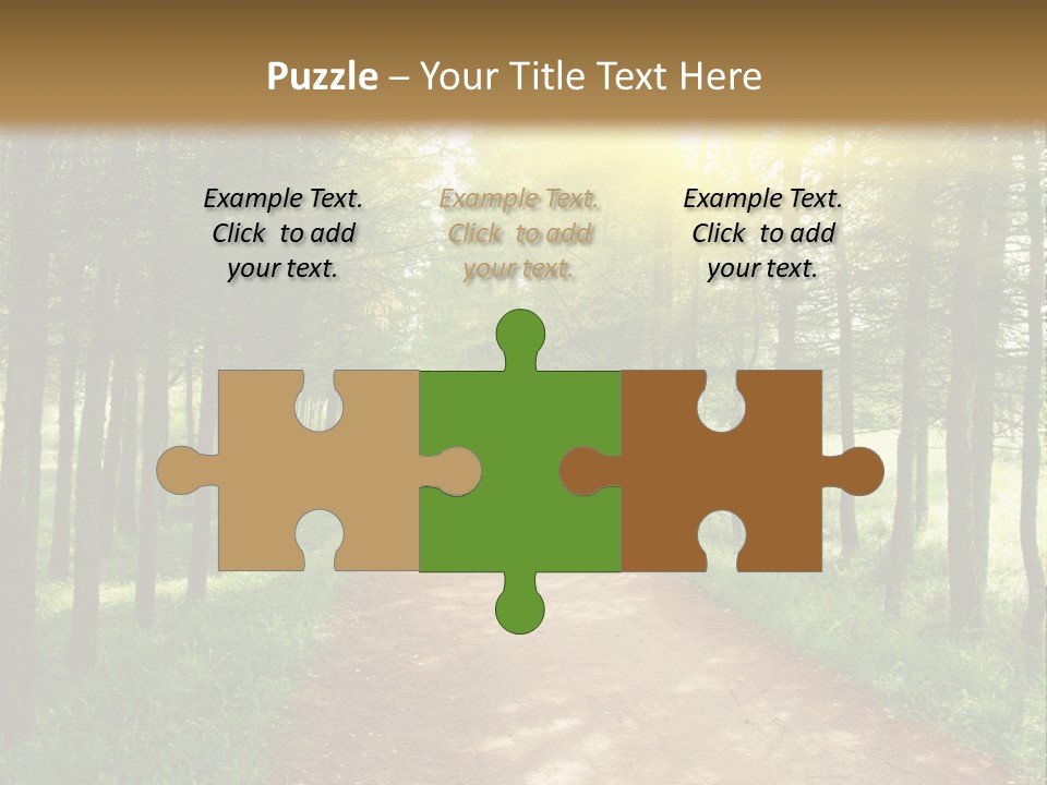 A Dirt Road In The Middle Of A Green Forest PowerPoint Template