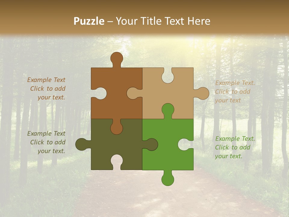 A Dirt Road In The Middle Of A Green Forest PowerPoint Template