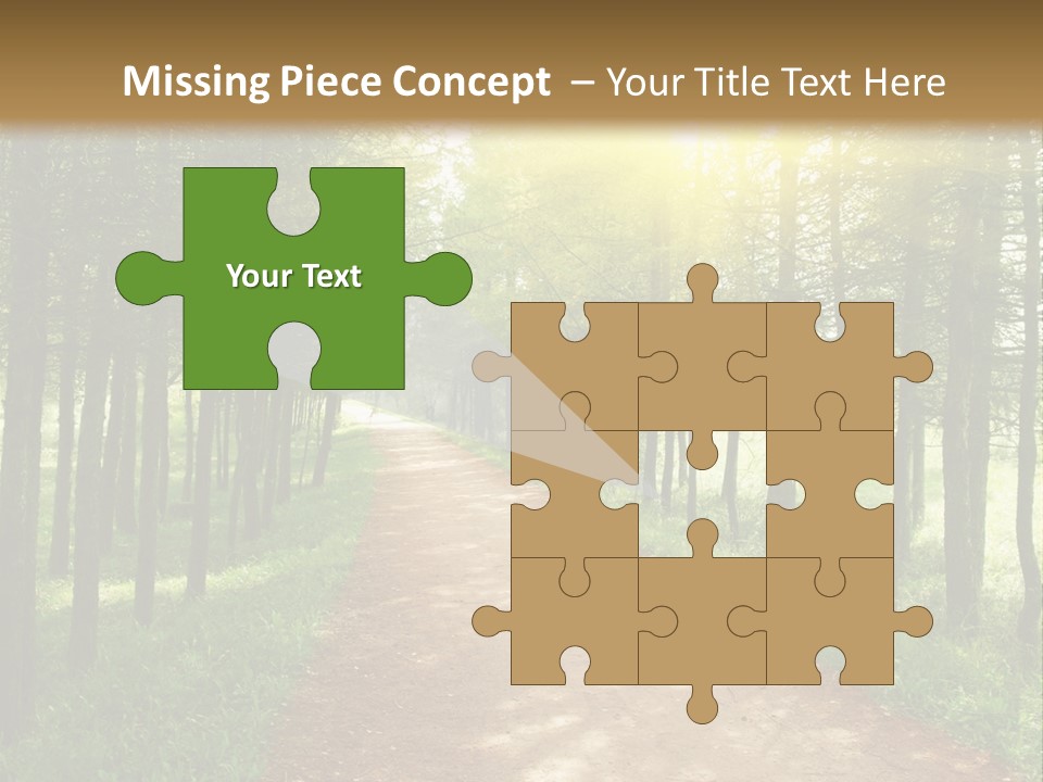 A Dirt Road In The Middle Of A Green Forest PowerPoint Template