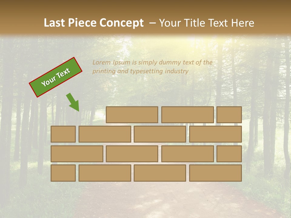 A Dirt Road In The Middle Of A Green Forest PowerPoint Template