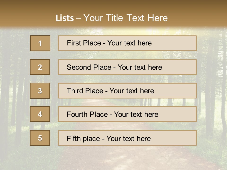 A Dirt Road In The Middle Of A Green Forest PowerPoint Template