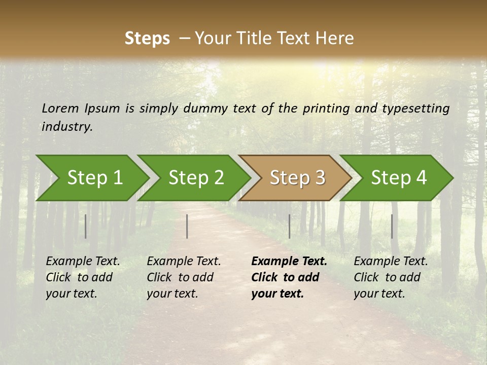A Dirt Road In The Middle Of A Green Forest PowerPoint Template