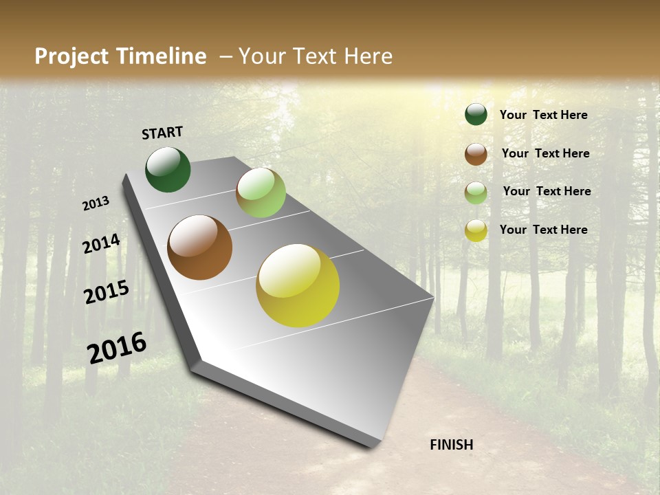 A Dirt Road In The Middle Of A Green Forest PowerPoint Template