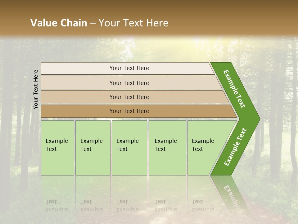 A Dirt Road In The Middle Of A Green Forest PowerPoint Template