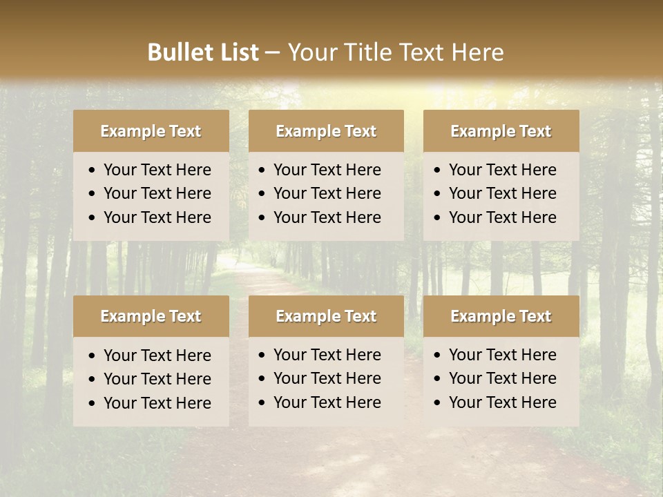 A Dirt Road In The Middle Of A Green Forest PowerPoint Template