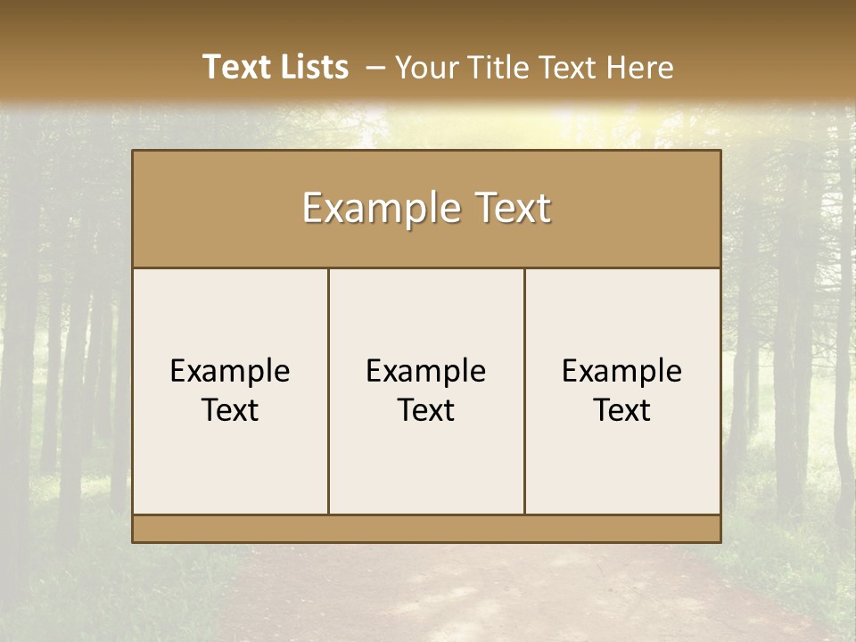 A Dirt Road In The Middle Of A Green Forest PowerPoint Template